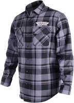 THROTTLE THREADS Drag Specialties Long-Sleeve Flannel Shirt - Gray/Black / Small 3040-2710