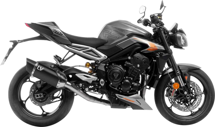 LEOVINCE LV-14 R Exhaust System - 3-into-1 - Black - Street Triple 766 R/RS 15608BU