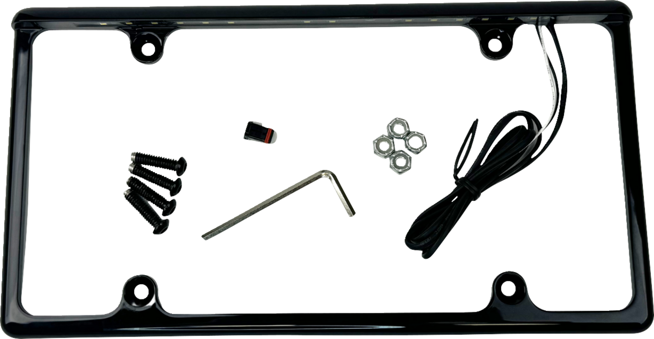 CUSTOM DYNAMICS License Plate Frame - LED / Gloss Black 2030-2393