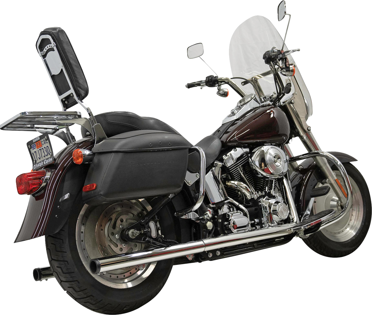 BASSANI XHAUST 2-into-2 True Dual Drag Pipe Exhaust System - Chrome - Twin Cam - Softail 1S98P