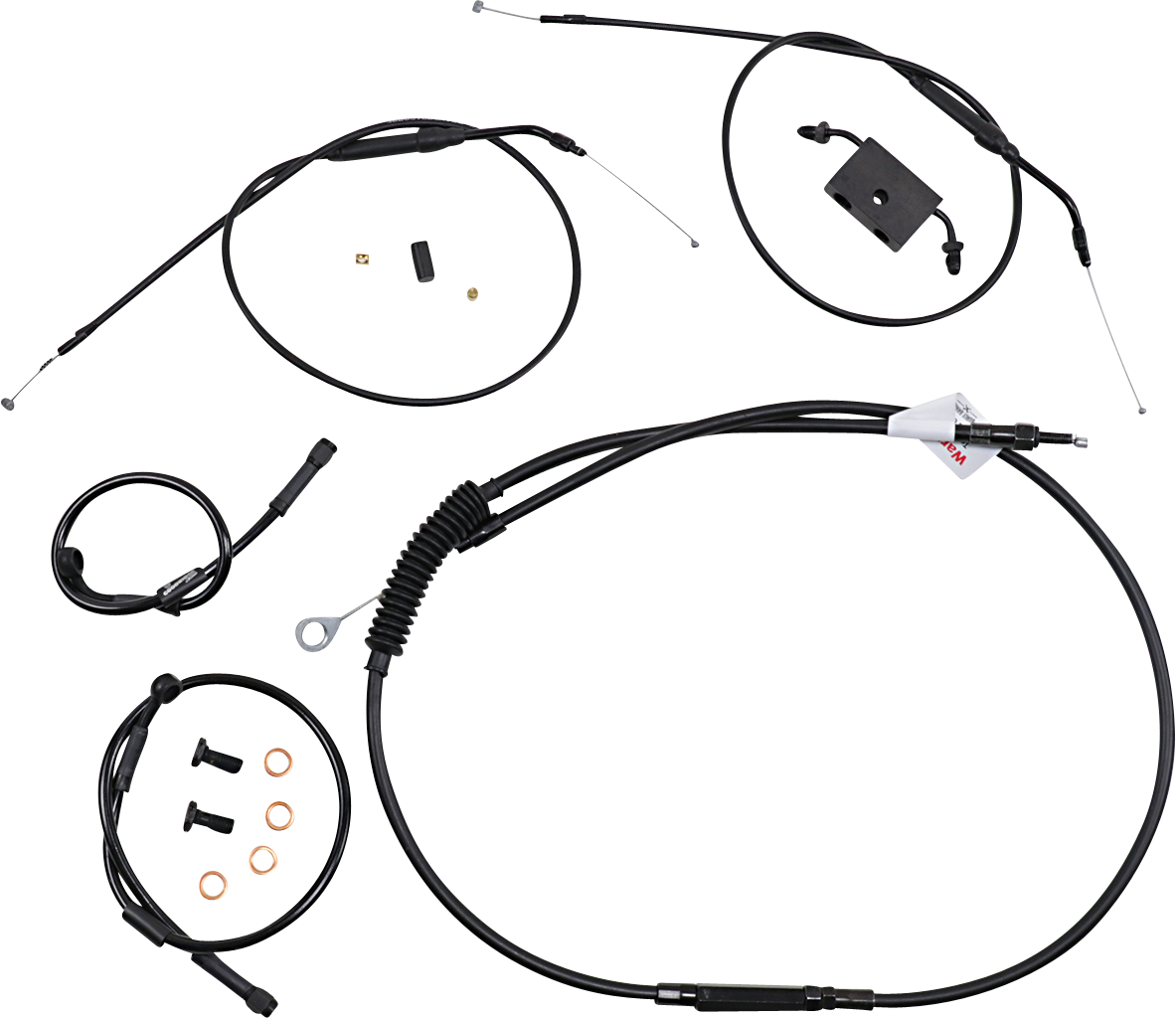 BURLY BRAND Extended Handlebar Cable and Brake Line Kit for Sportsters with ABS - Tracker/Scrambler Handlebars 0662-0590