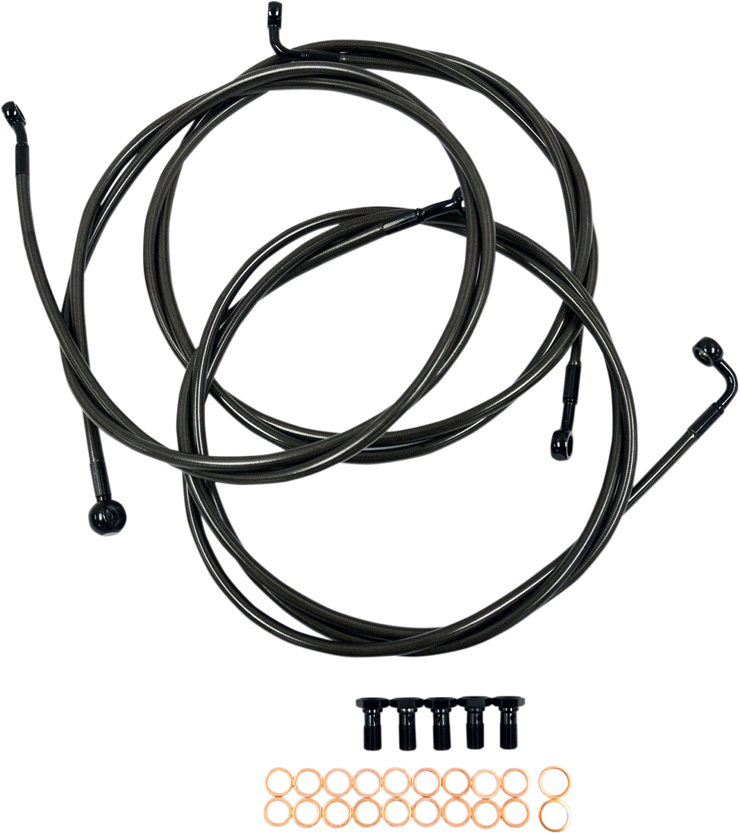 LA CHOPPERS Midnight Braided Brake Line Kit