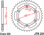 JT SPROCKETS Steel Rear Sprocket - Rear Sprocket / 47 Tooth / Yamaha 1210-1550