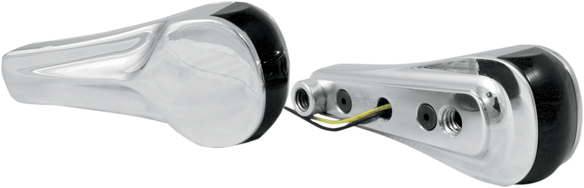 ALLOY ART Turn Signals - LED / Front / Finned / Chrome 2020-0477