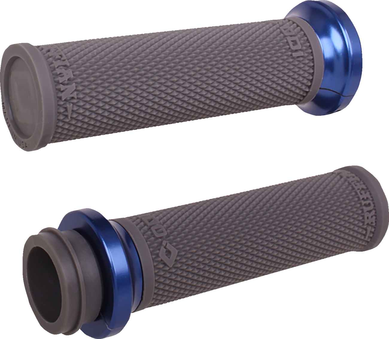 ODI Ruffian Lock-On Street Grips - TBW - Black/Anodized Blue V30HTWH-U