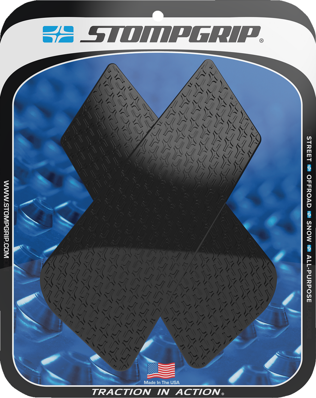 STOMPGRIP Tank Grips - Icon - Wedge - Black - Universal 50-14-0004B
