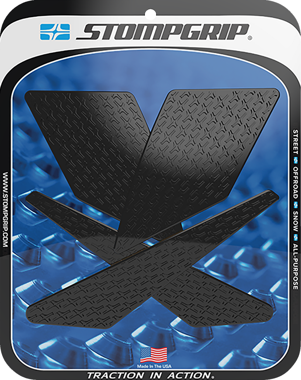 STOMPGRIP Tank Grips - Icon - Black - Kawasaki - KLX '21-'25 55-14-0089-1B