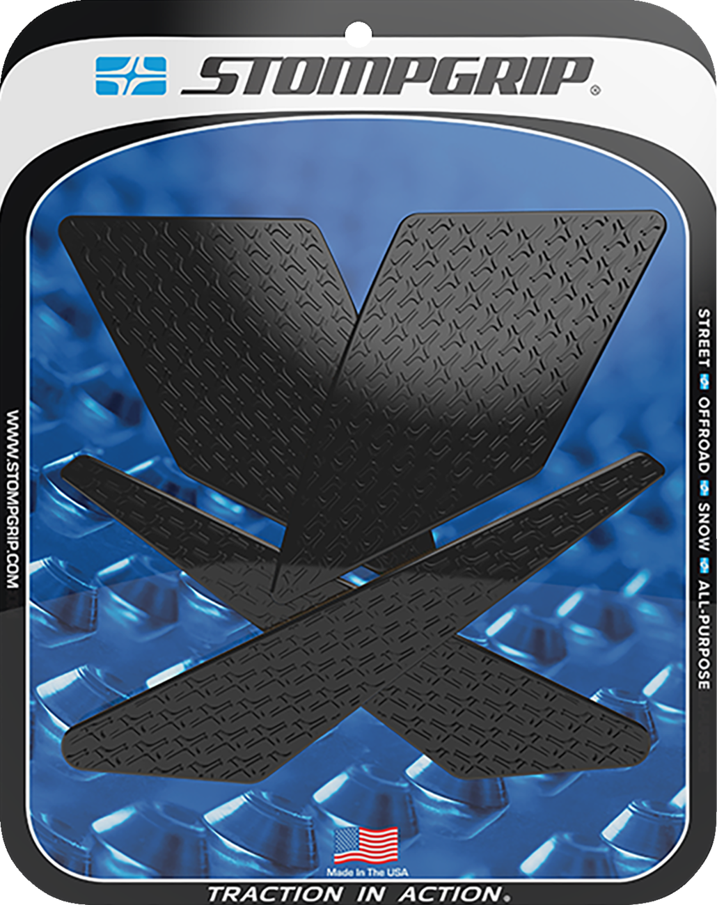 STOMPGRIP Tank Grips - Icon - Black - Kawasaki - KLX '21-'25 55-14-0089-1B