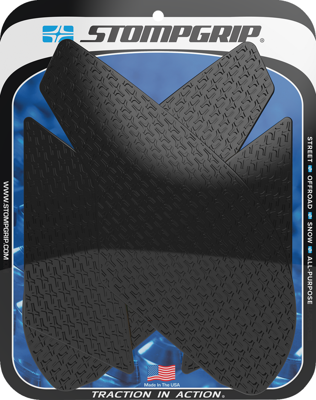 STOMPGRIP Tank Grips - Icon - Black - Suzuki - SV '16-'25 55-14-0136B