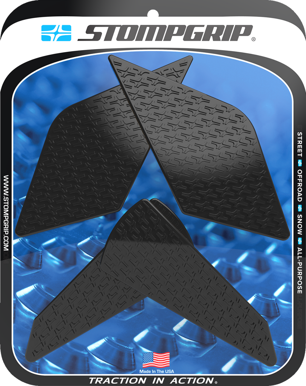 STOMPGRIP Tank Grips - Icon - Black - Kawasaki - Ninja '23-'25 55-14-0204B