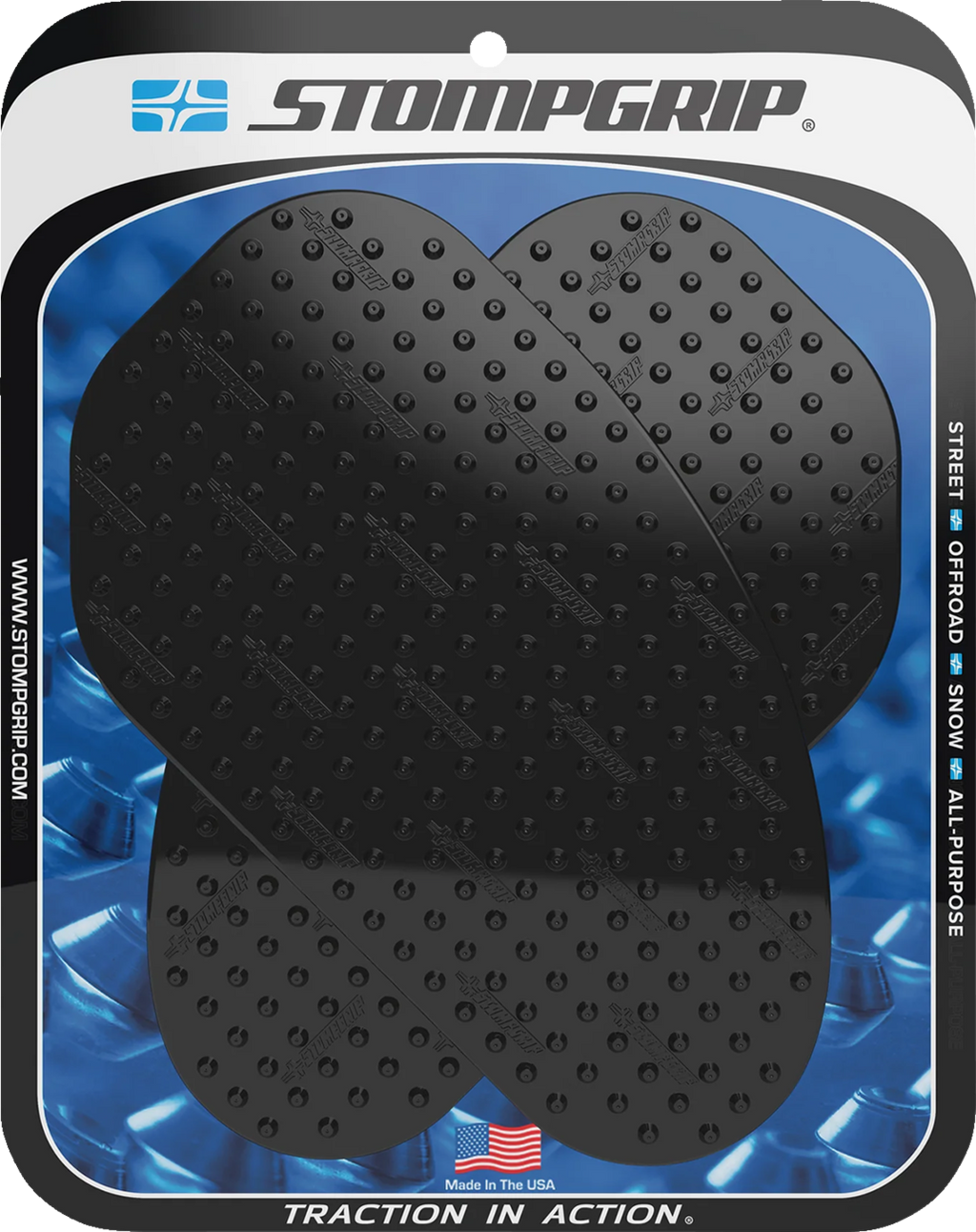 STOMPGRIP Tank Grips - Volcano - Large - Black - Universal 50-10-0001B