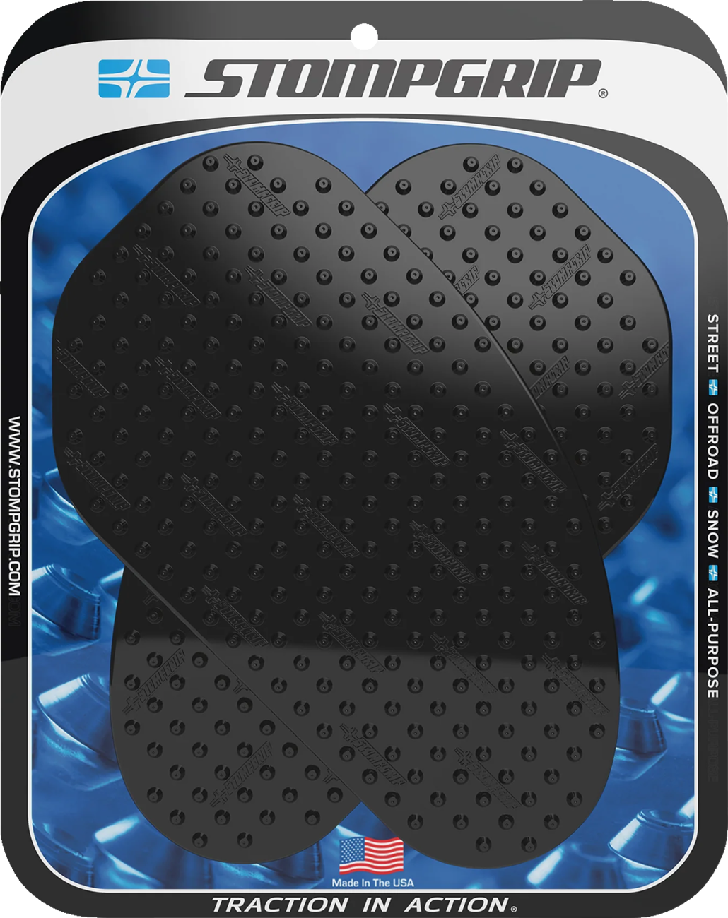 STOMPGRIP Tank Grips - Volcano - Large - Black - Universal 50-10-0001B