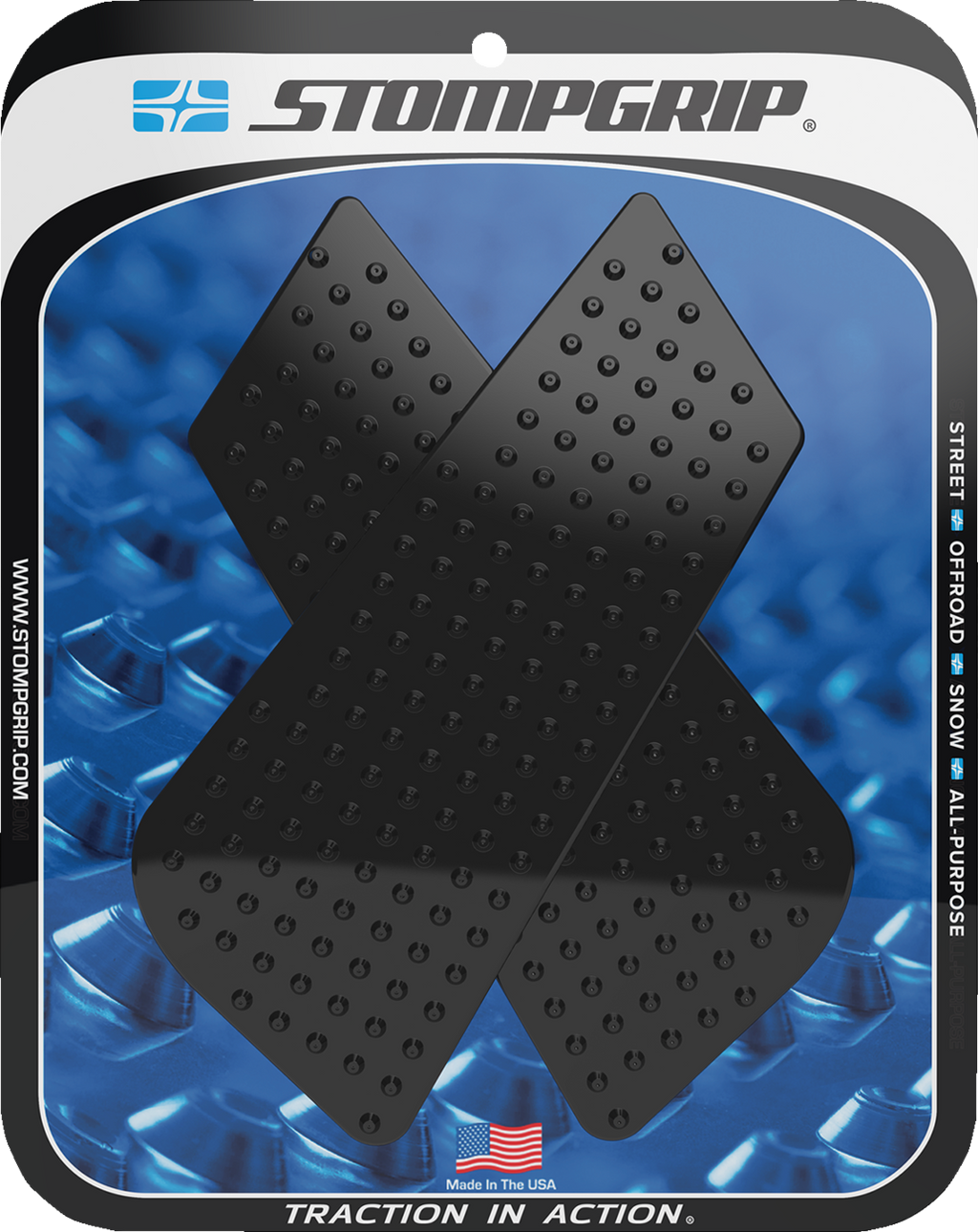 STOMPGRIP Tank Grips - Volcano - Wedge - Black - Universal 50-10-0004B