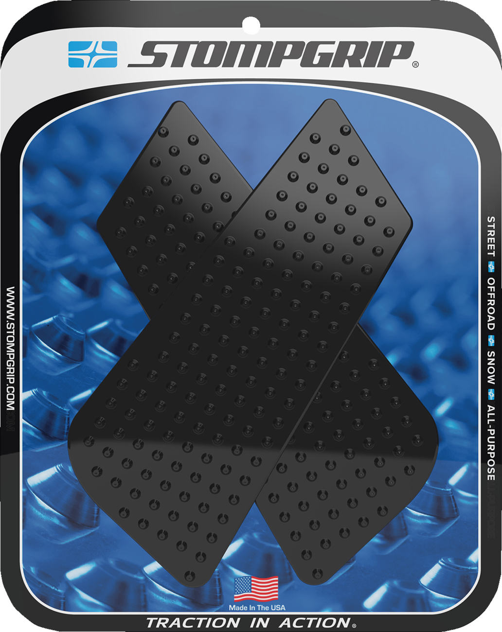 STOMPGRIP Tank Grips - Volcano - Wedge - Black - Universal 50-10-0004B