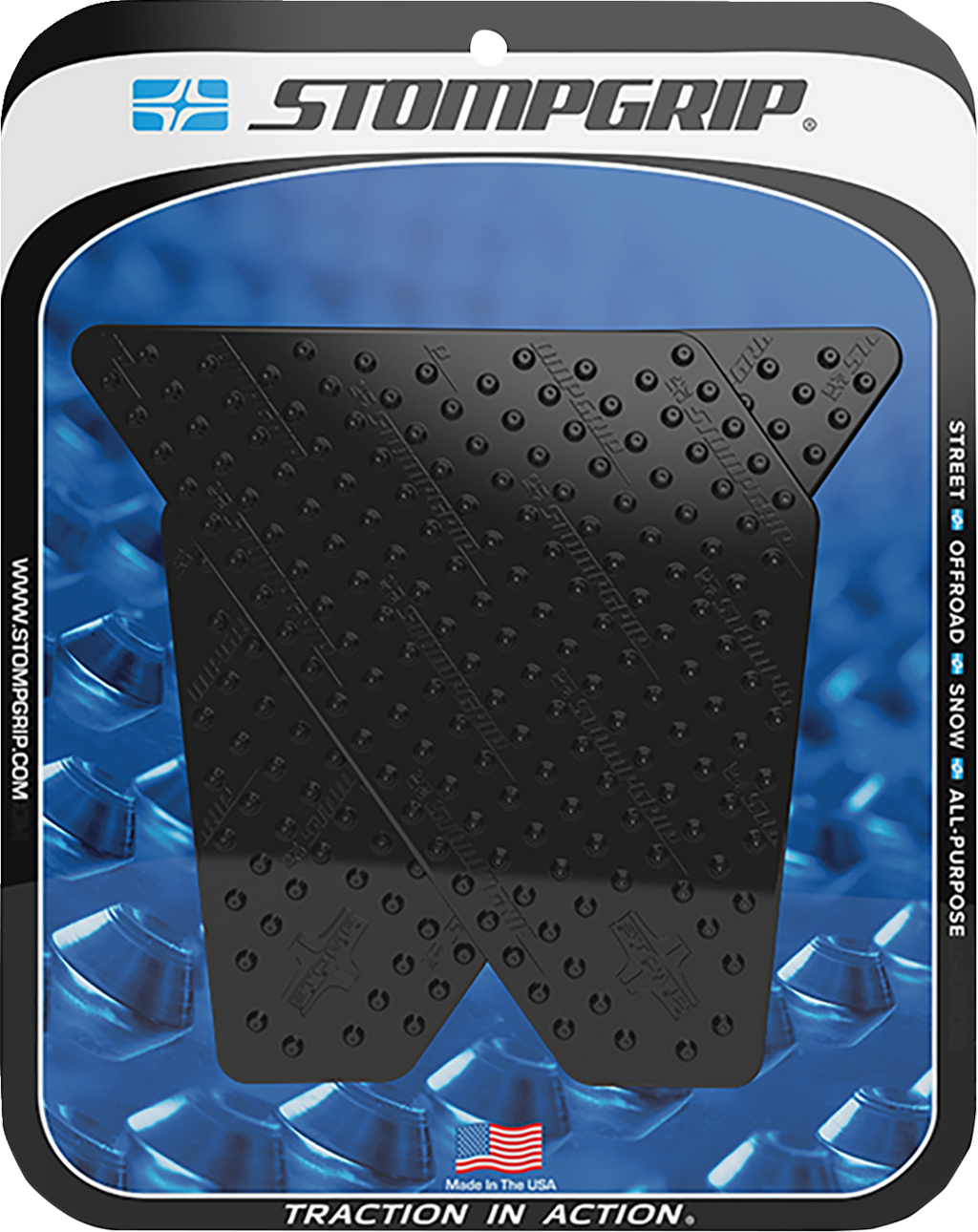 STOMPGRIP Tank Grips - Volcano - Black - Suzuki - DR '07-'25 55-10-0060-4B