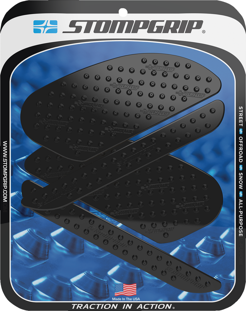 STOMPGRIP Tank Grips - Volcano - Black - Kawasaki - Ninja '15-'25 55-10-0108B
