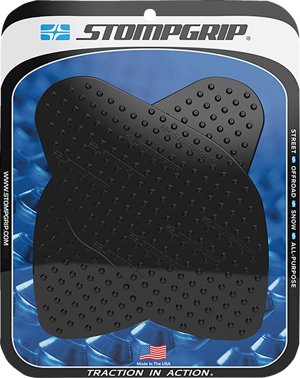 STOMPGRIP Tank Grips - Volcano - Black - Suzuki - V-Strom '19-'22 55-10-0124-1B