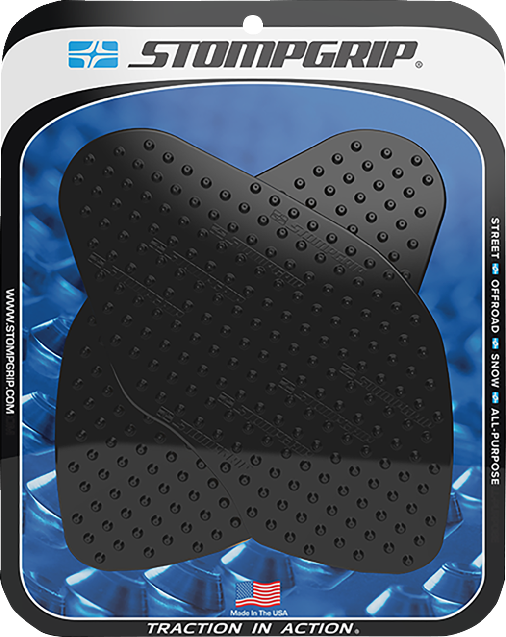 STOMPGRIP Tank Grips - Volcano - Black - Suzuki - V-Strom '19-'22 55-10-0124-1B