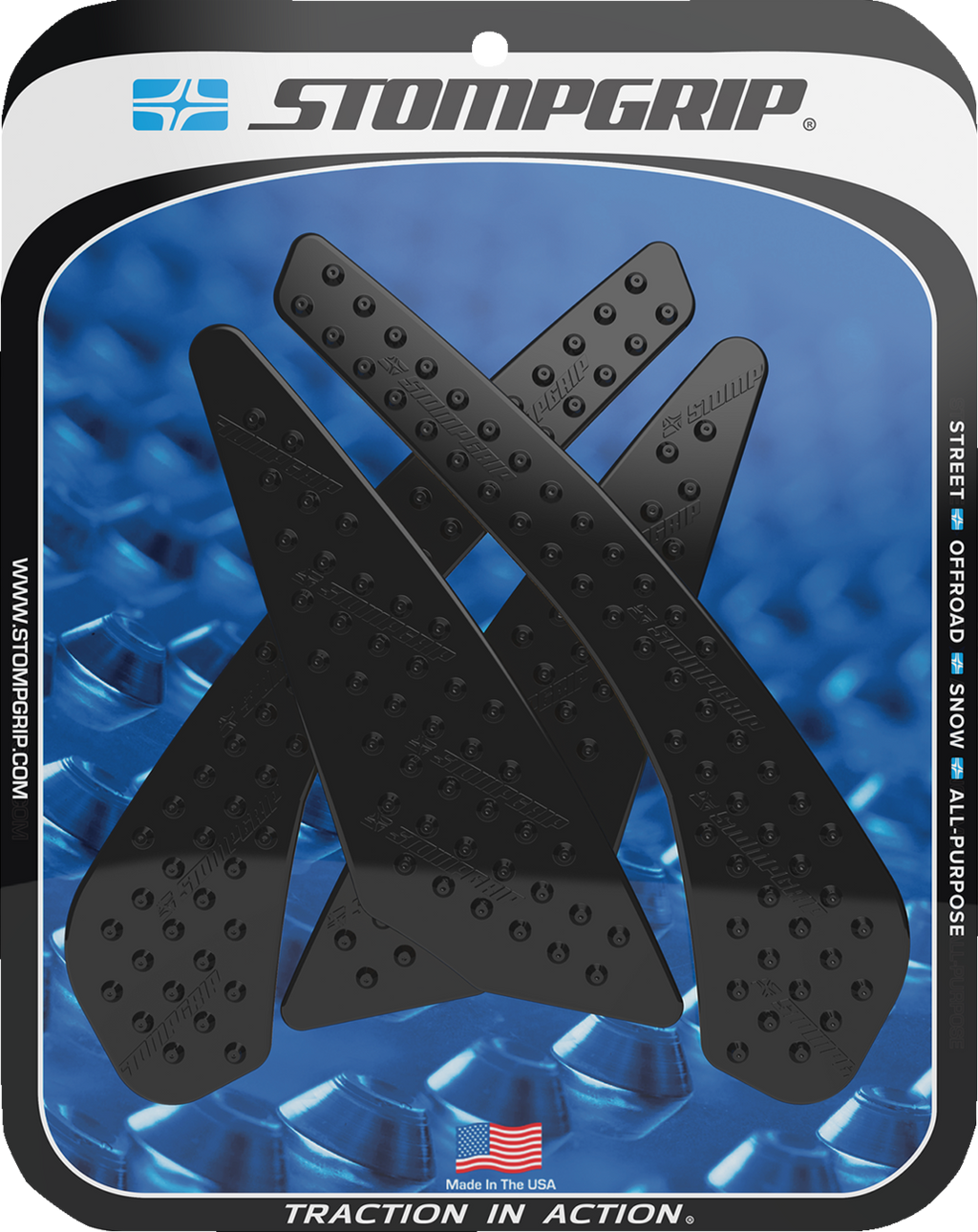 STOMPGRIP Tank Grips - Volcano - Black - Suzuki - GS '18-'23 55-10-0151B
