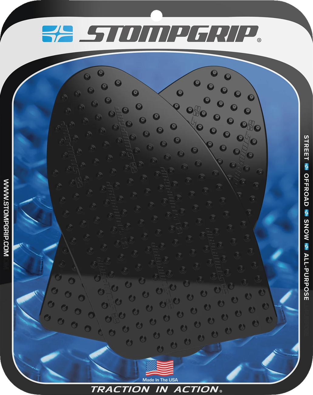 STOMPGRIP Tank Grips - Volcano - Black - Suzuki - GS '22-'25 55-10-0179B
