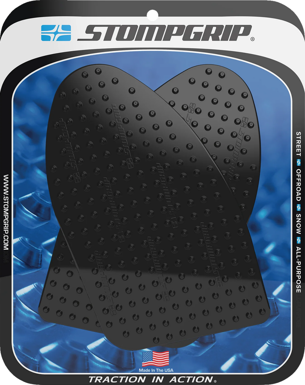 STOMPGRIP Tank Grips - Volcano - Black - Suzuki - GS '22-'25 55-10-0179B
