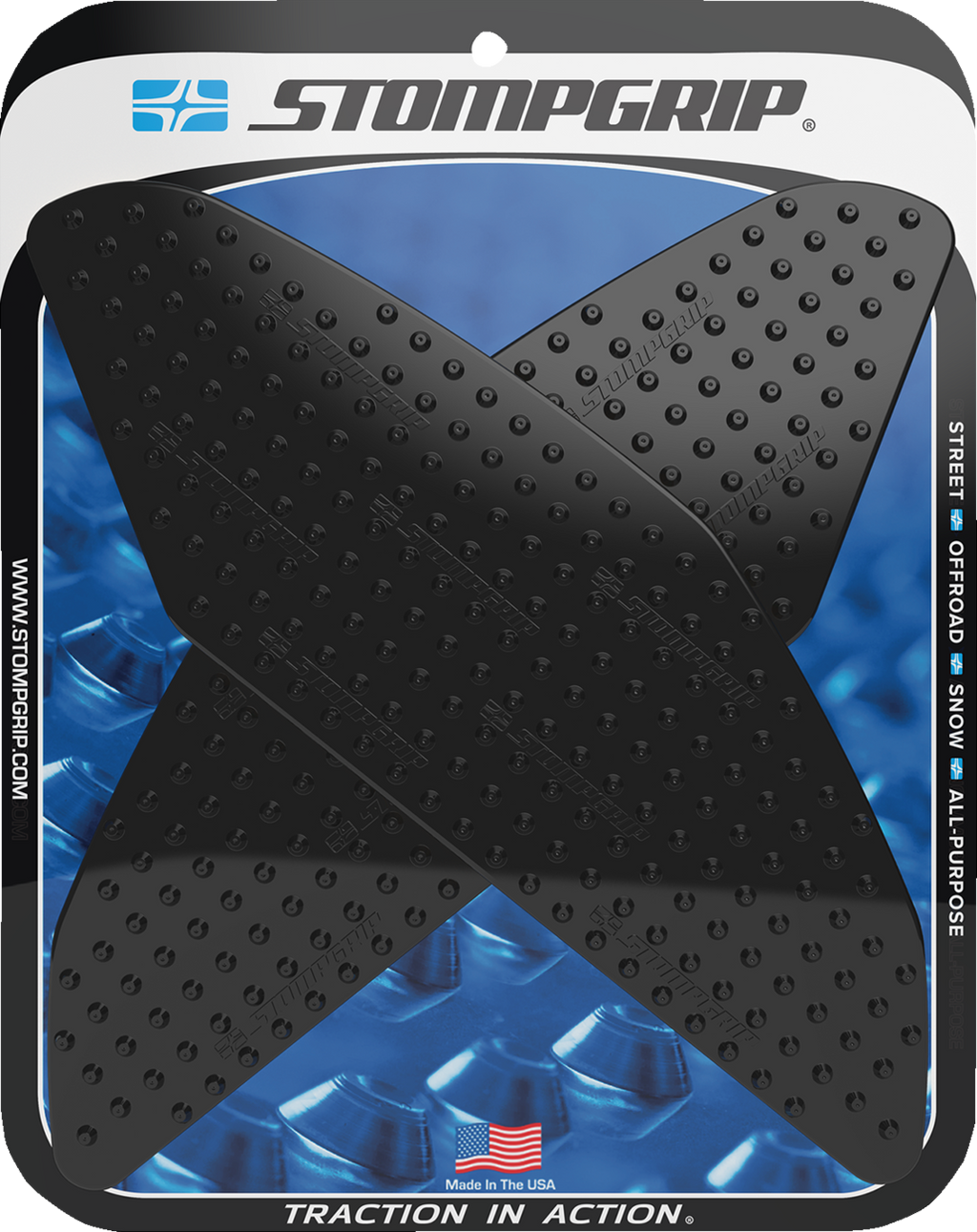 STOMPGRIP Tank Grips - Volcano - Black - Suzuki - GS '22-'25 55-10-0188B