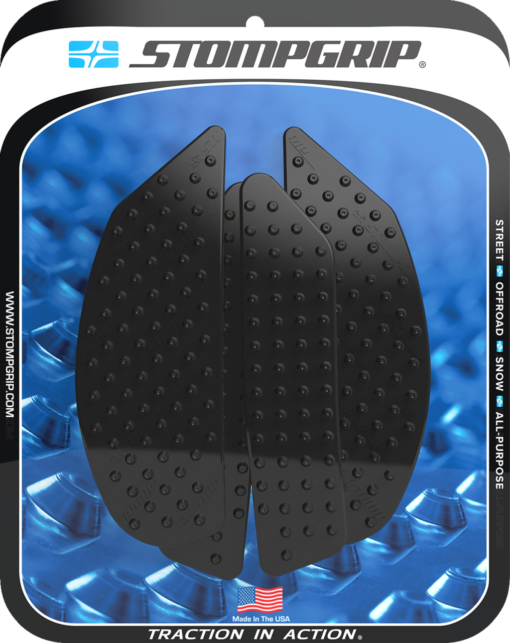 STOMPGRIP Tank Grips - Volcano - Black - Yamaha - MT '22-'25 55-10-0203B
