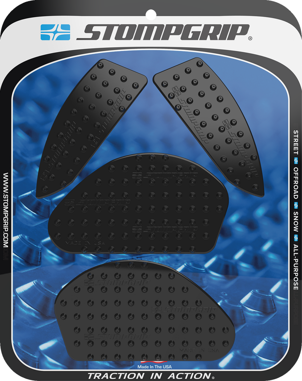 STOMPGRIP Tank Grips - Volcano - Black - Yamaha - MT '20-'25 55-10-0205B