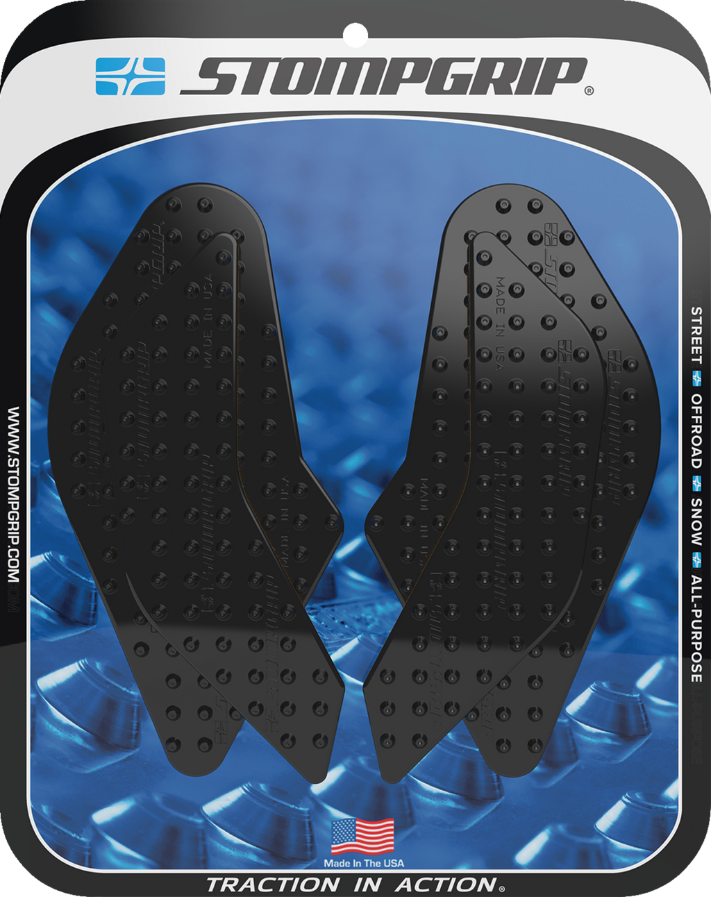 STOMPGRIP Tank Grips - Volcano - Black - Suzuki - GS '24-'25 55-10-0210B