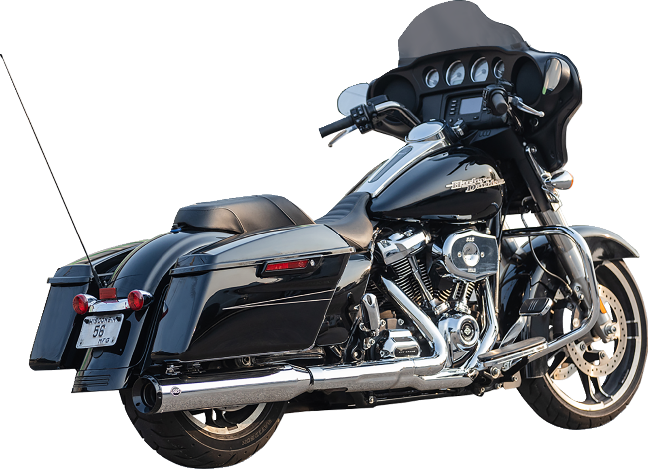 S&S CYCLE 2-into-1 Swindler Exhaust Conversion Kit - 4-1/2" - Chrome - M8 Touring 550-1142