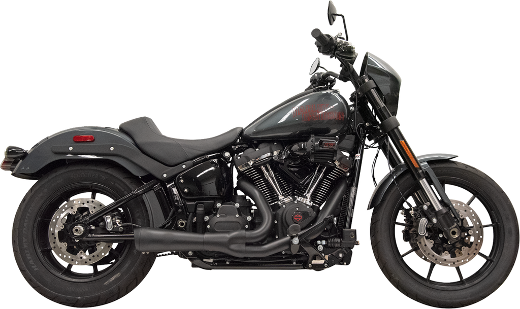 Bassani Xhaust 2-into-1 The Ripper Exhaust System with Megaphone Muffler - Short - Black - M8 Softail 1S75B