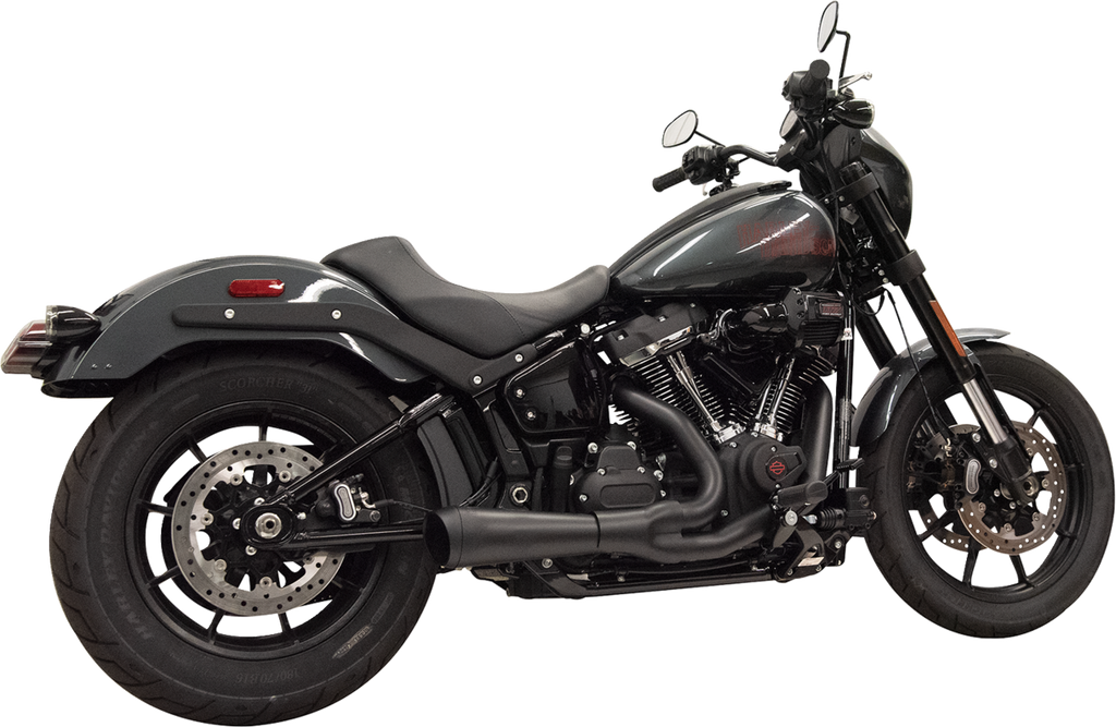 Bassani Xhaust 2-into-1 The Ripper Exhaust System with Megaphone Muffler - Short - Black - M8 Softail 1S75B