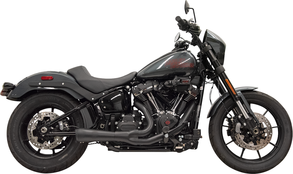 BASSANI XHAUST 2-into-1 Ripper Exhaust System with Megaphone Muffler - Short - Black - 49-State - M8 Softail 1S75RBE