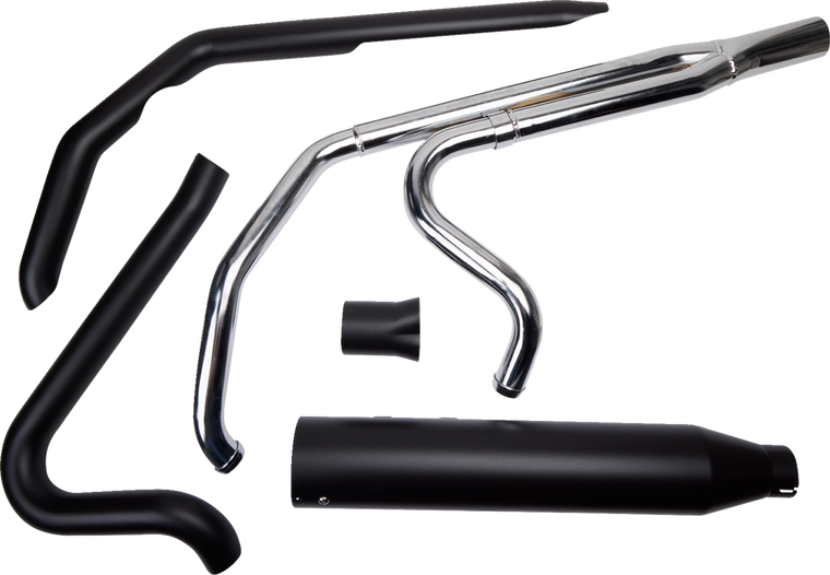 KHROME WERKS 2-into-1 Outlaw-SR Exhaust System - Black - Without End Cap - Twin Cam Touring 200785-SR