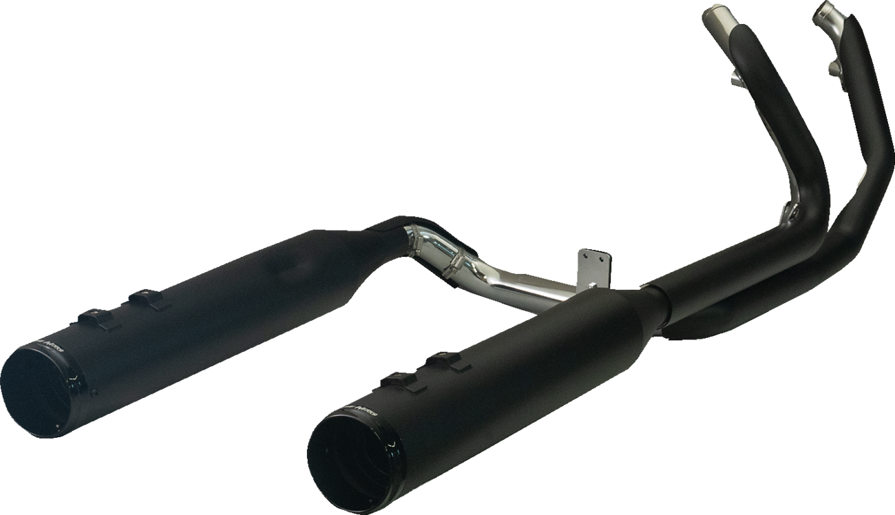 KHROME WERKS 2-into-1-into-2 Dominator-SR Exhaust System - Black - Without End Caps - M8 Touring 200810A-SR