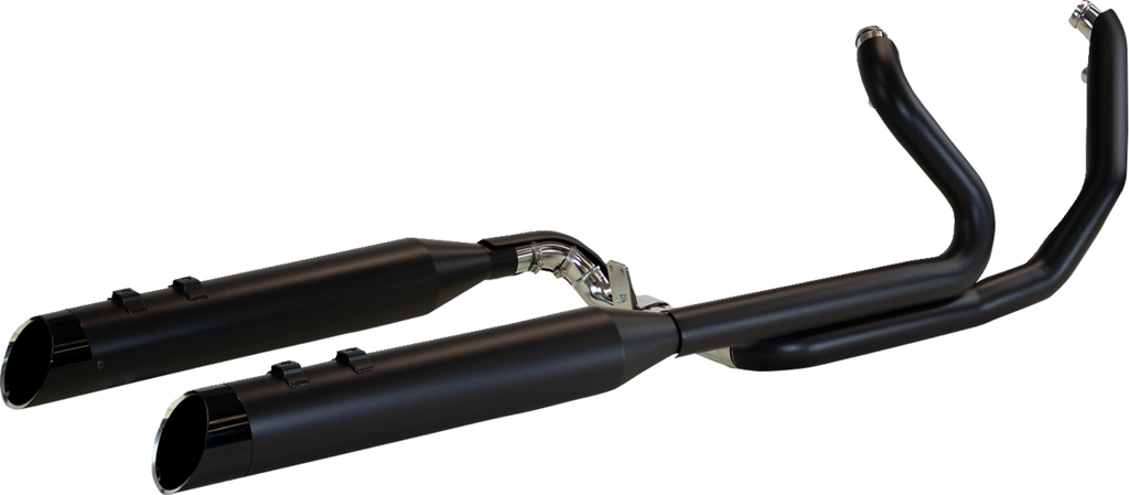 KHROME WERKS 2-into-1-into-2 Dominator-SR Exhaust System - Black - Without End Caps - M8 Touring 200810A-SR
