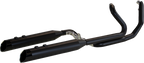 KHROME WERKS 2-into-1-into-2 Dominator-SR Exhaust System - Black - Without End Caps - Twin Cam Touring 200830-SR