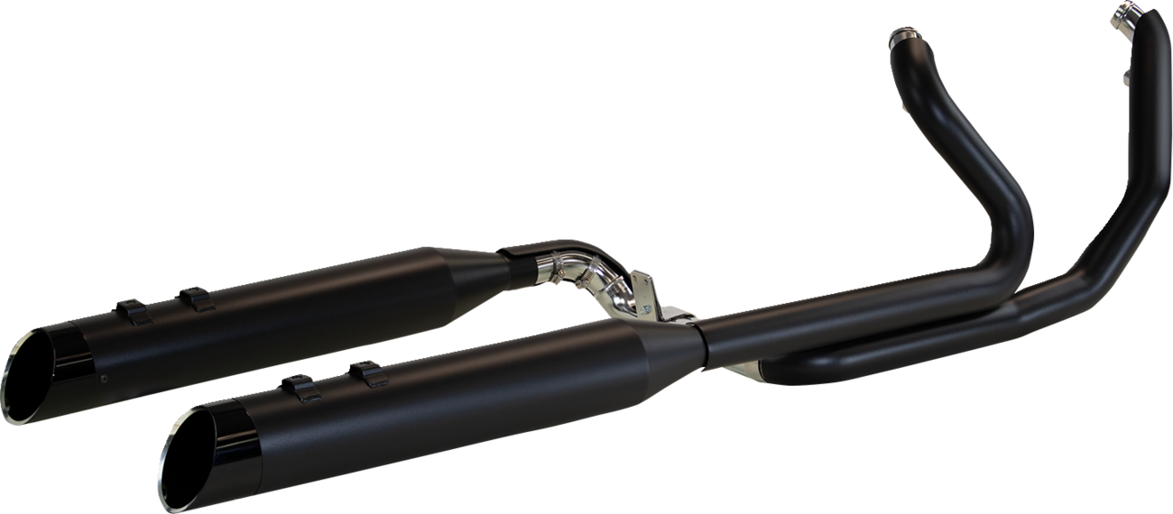 KHROME WERKS 2-into-1-into-2 Dominator-SR Exhaust System - Black - Without End Caps - Twin Cam Touring 200830-SR