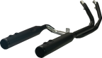 KHROME WERKS 2-into-1-into-2 Dominator-SR Exhaust System - Black - Without End Caps - Twin Cam Touring 200830-SR
