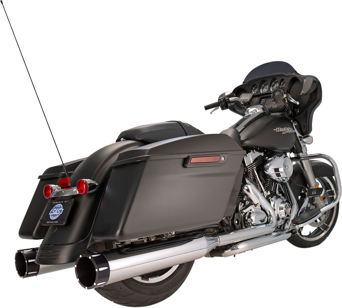 S&S CYCLE 4-1/2" MK45 Performance Mufflers - Chrome with Black Tracer 550-0623