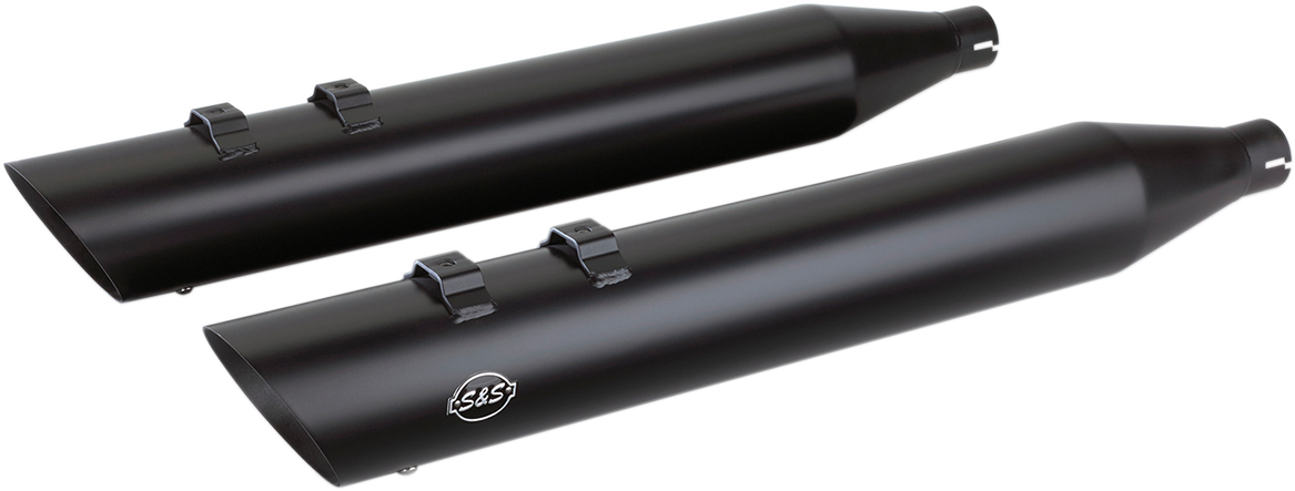 S&S CYCLE Slash Cut Slip-On Mufflers - Black - M8 FL 550-0696