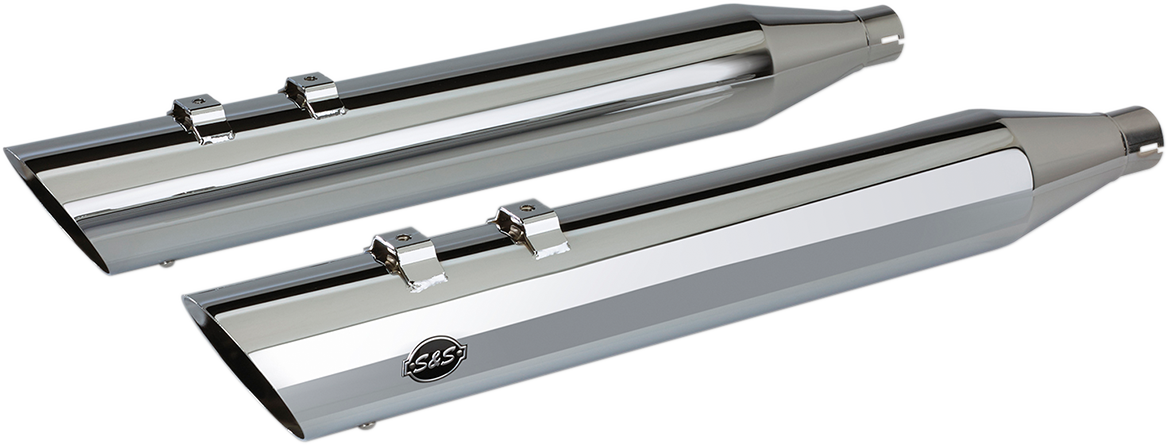 S&S CYCLE Slash Cut Slip-On Mufflers - Chrome 550-0691