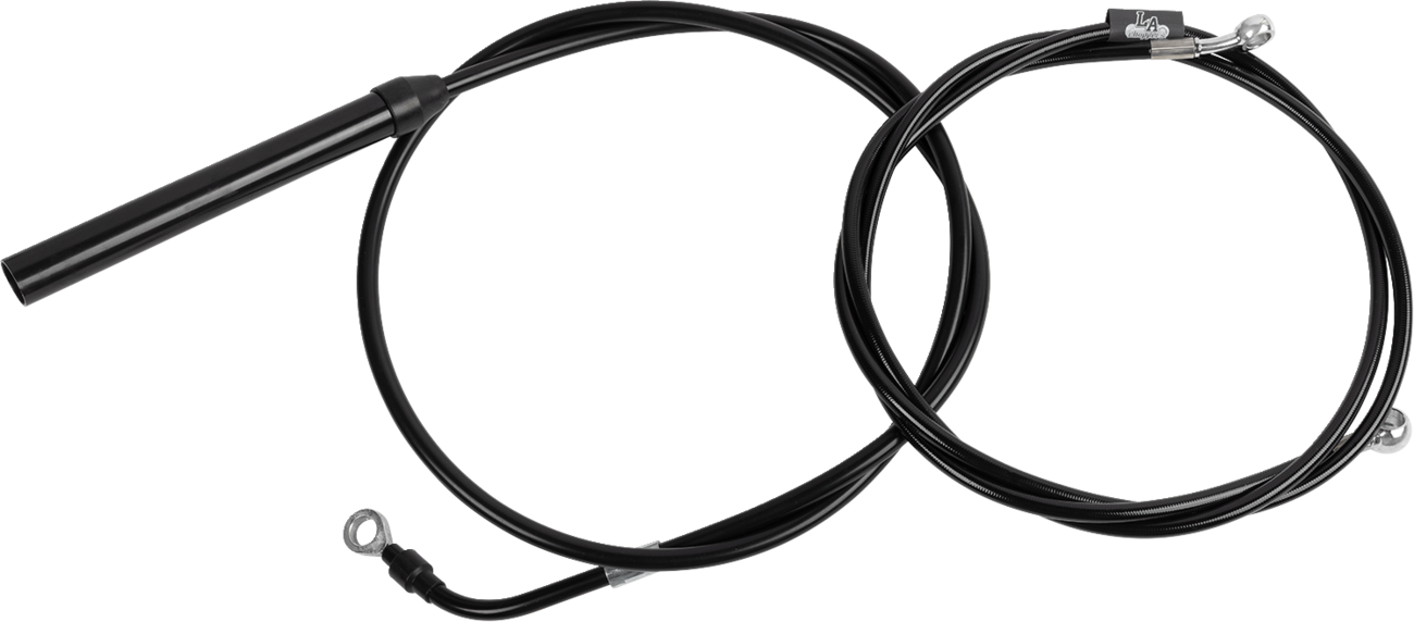 LA CHOPPERS Standard Black Vinyl Handlebar Cable/Brake Line Kit — Ape Hanger