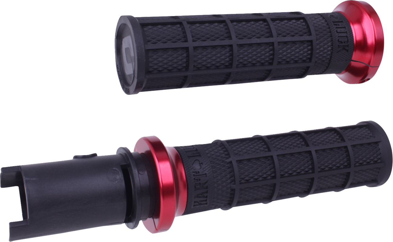 ODI Hart-Luck Signature V-Twin Lock-On™ Grips - CVO - Black/Red V31HTC-BB-R