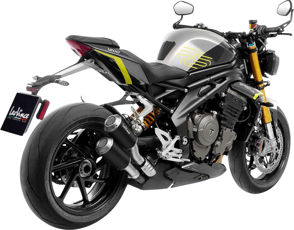 LEOVINCE LV-10 Black Edition Slip-On Muffler - Triumph Speed Triple 1200 RR/RS/RX 15271B