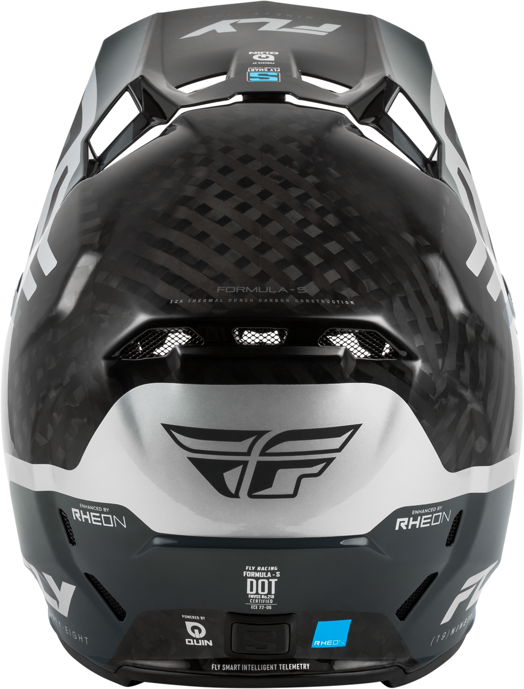 FLY Racing Formula S Carbon Byte Youth Helmet (2026) - Black Carbon / Grey / Silver - View 5