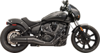 BASSANI XHAUST 4" Slip-On Muffler with Billet End Cap - Black - Scout 8S37B