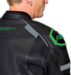 RST S-1 CE Men's Leather Jacket - Black / Grey / Fluorescent Green - View 22