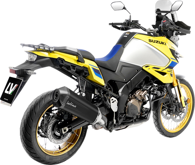 LeoVince LV-12 R Slip-On Muffler - Black Stainless Steel - Suzuki V-Strom 1050 15315BU 2020-2026