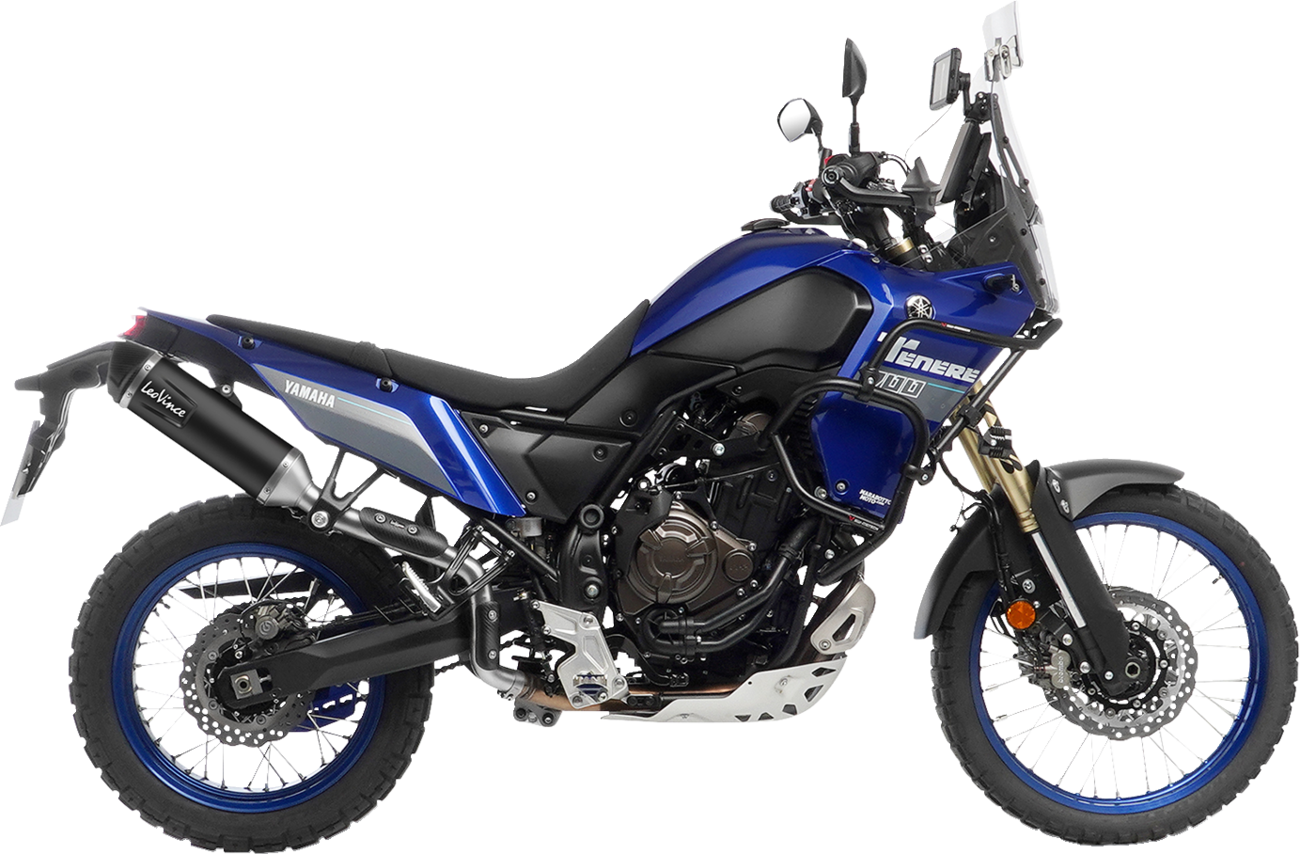 LEOVINCE LV One Evo Slip-On Muffler - High Mount - Black - Tenere 700 14465EBU: